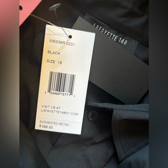 Lafayette 148 black button down shirt size 18 new with Tags - Picture 8 of 8